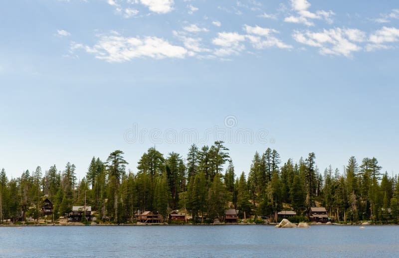 Wrights Lake summer cabins stock image. Image of scenery 7298687