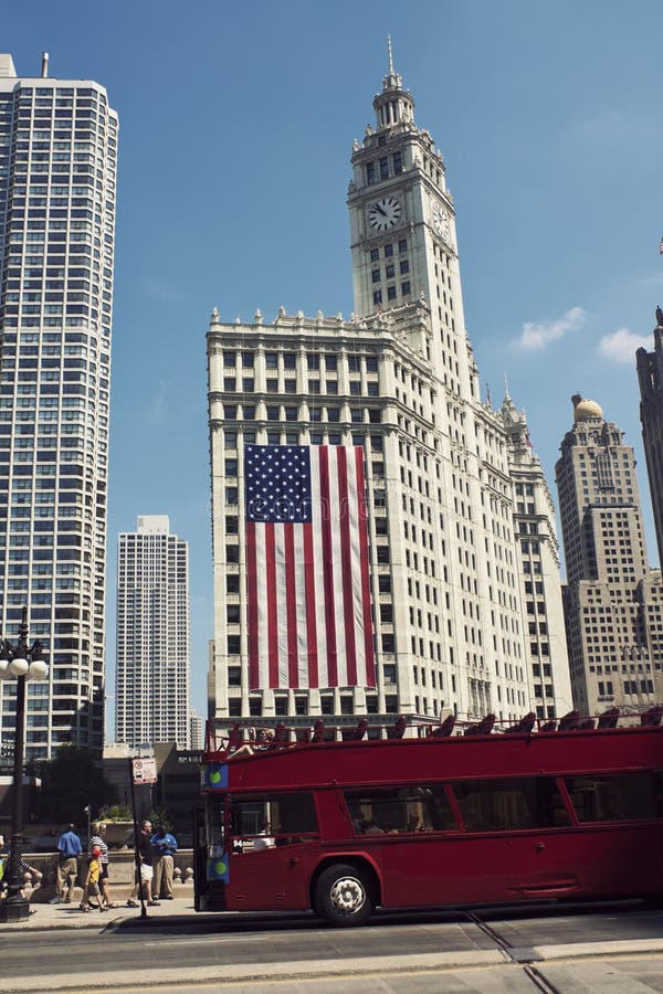Wrigley Building in downtown of Chicago