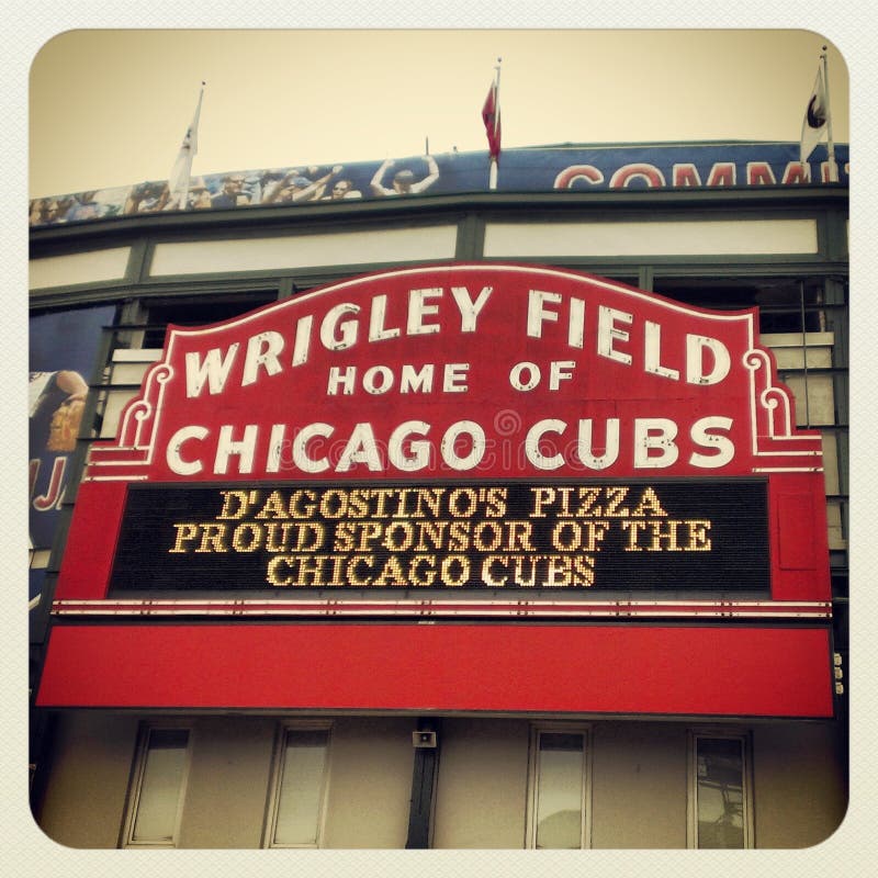 Wrigley coloca Chicago Cubs imagen de archivo Wrigley coloca Chicago Cubs imagen de archivo
