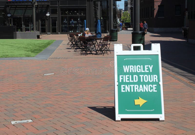 Sign for Tours of Wrigley Field in Chicago Illinois USA