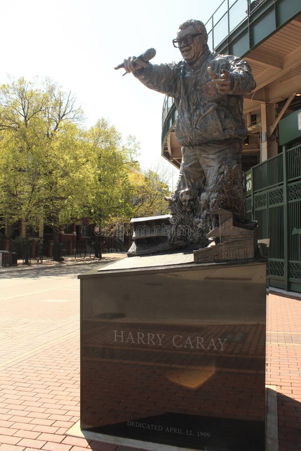 Harry Caray Statue at Wrigley Field, home of Chicago Cubs Baseball Team