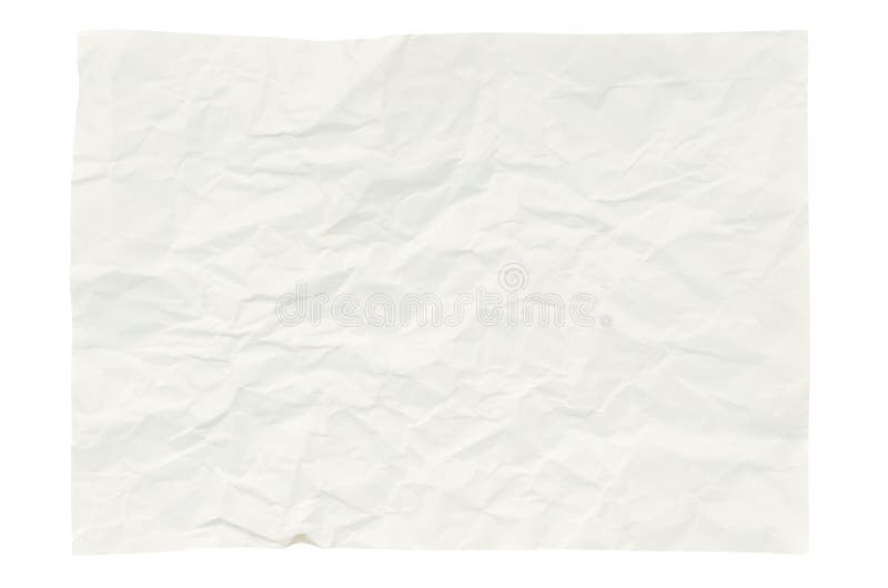 Wrinkled paper isolated on white stock photography Wrinkled paper isolated on white stock photography