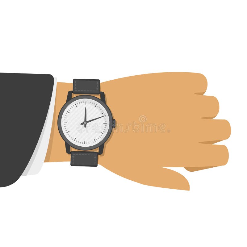 Wrist watch on hand Royalty Free Vector Image - VectorStock