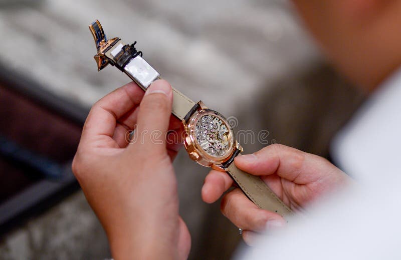 Wrist Watch with Leather Wristband Strap Stock Image Image of fashion