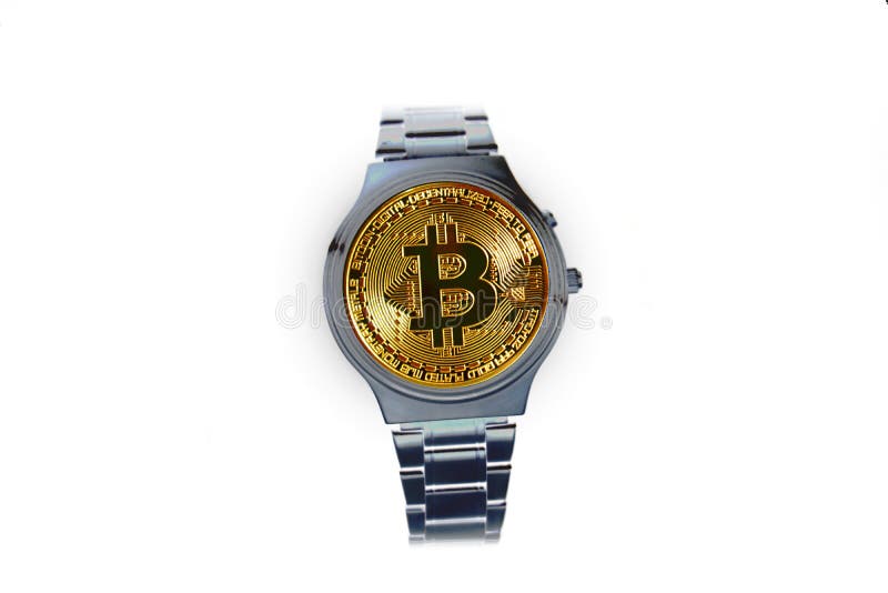 Wrist Watch Screen Bitcoin Crypto Concept Business Idea Time To - 