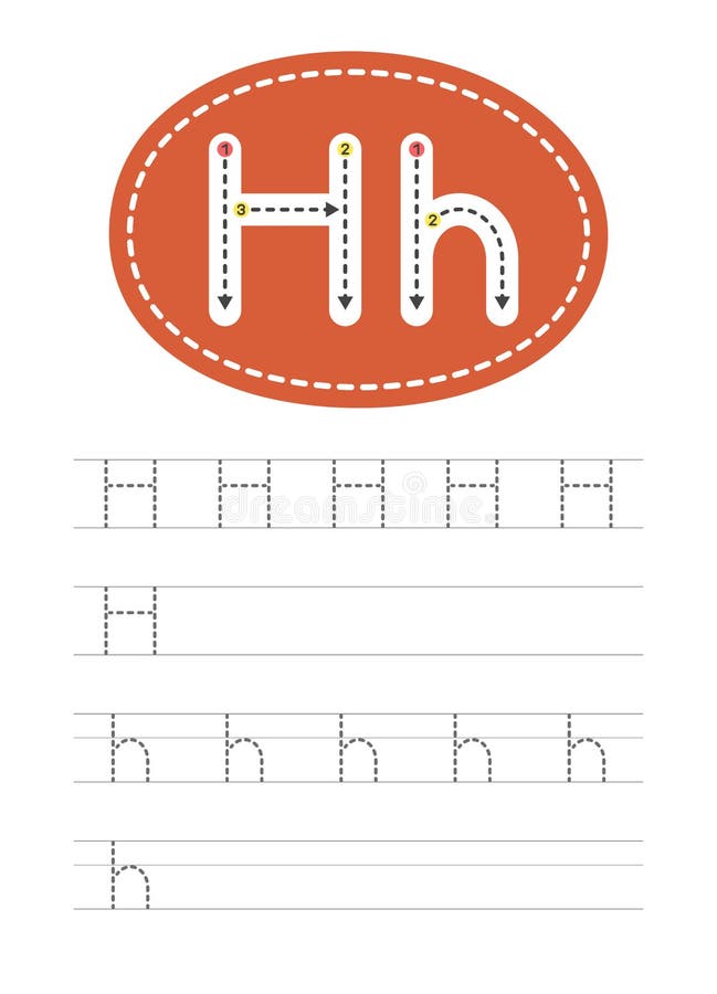 Write a letter H and h stock vector. Illustration of animated - 163617718