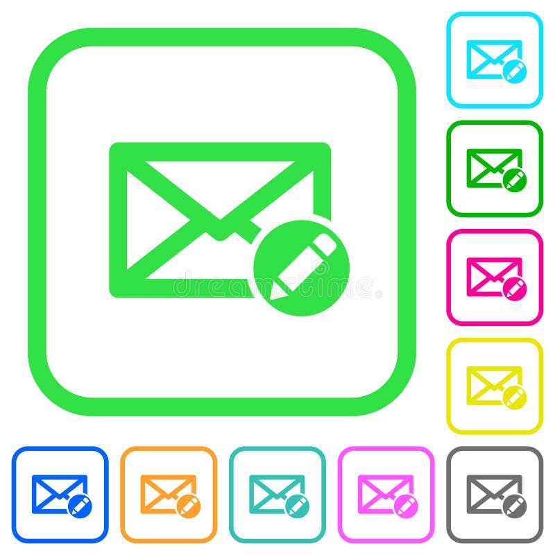Write mail vivid colored flat icons icons royalty free illustration