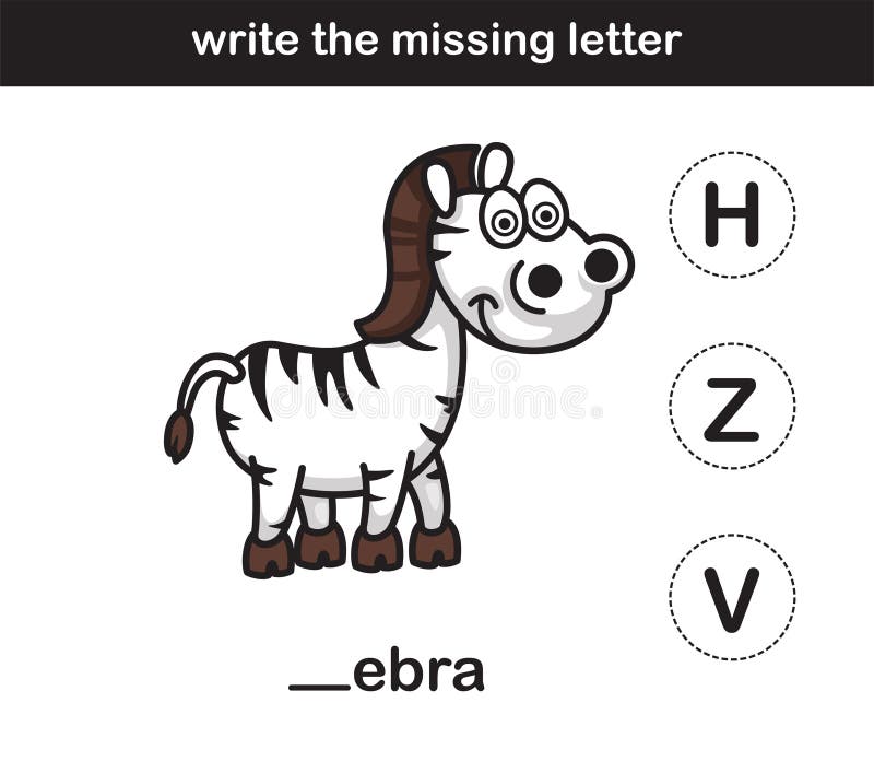 Write the Missing Letter,illustration Stock Vector Illustration of