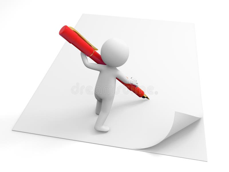 Write on paper royalty free illustration