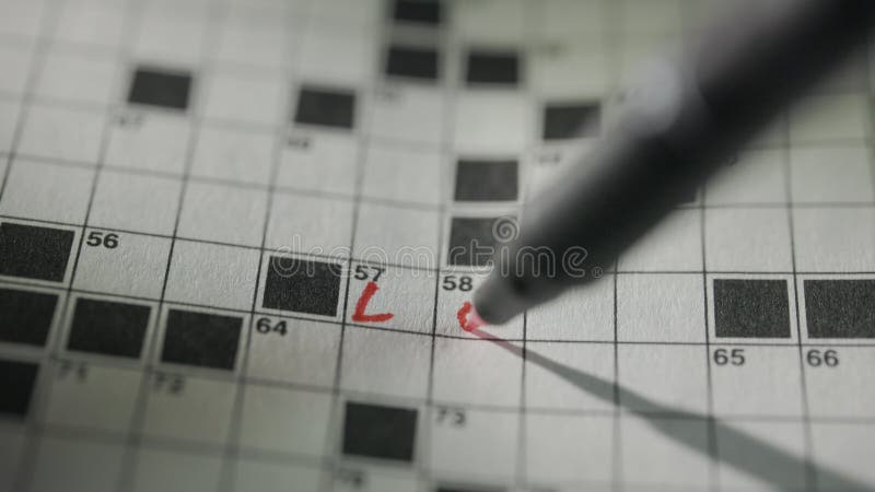 Solving crossword puzzle stock video Video of game 261812407