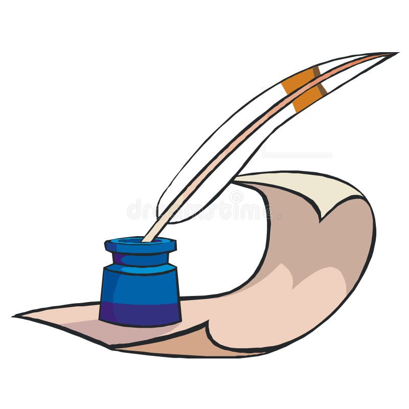 Writing. Old style writing paper and pen vector illustration