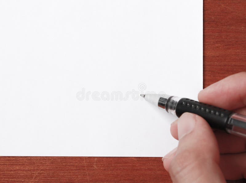 Writing on Blank White Paper Stock Photo - Image of black, ancient