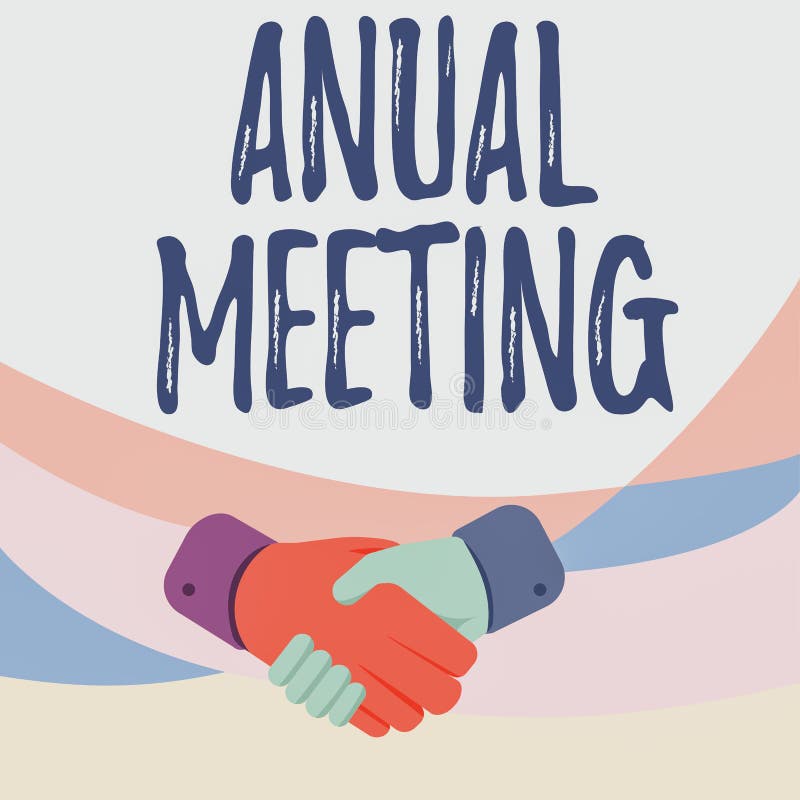 Writing displaying text Annual Meeting. Business showcase yearly meeting of the general membership of an organization royalty free illustration