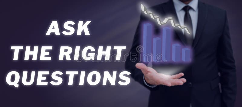Writing displaying text Ask The Right Questions. Concept meaning Look for a professional advice consultation support stock photos