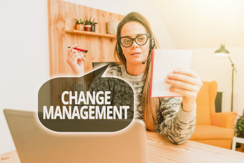 Writing displaying text Change Management. Word Written on systematic approach to dealing with the transition Abstract royalty free stock image