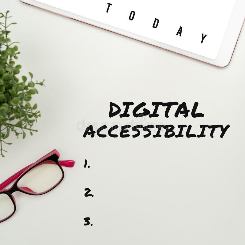 Writing displaying text Digital Accessibility. Word Written on electronic technology that generates stores and processes stock images