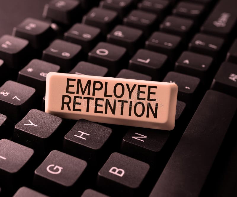 Text showing inspiration Employee Retention. Business concept internal recruitment method employed by organizations stock photos