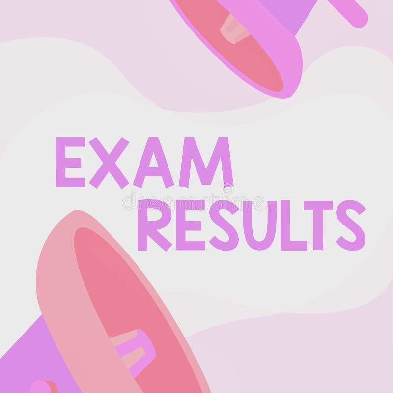Writing displaying text Exam Results. Internet Concept An outcome of a formal test that shows knowledge or ability royalty free illustration
