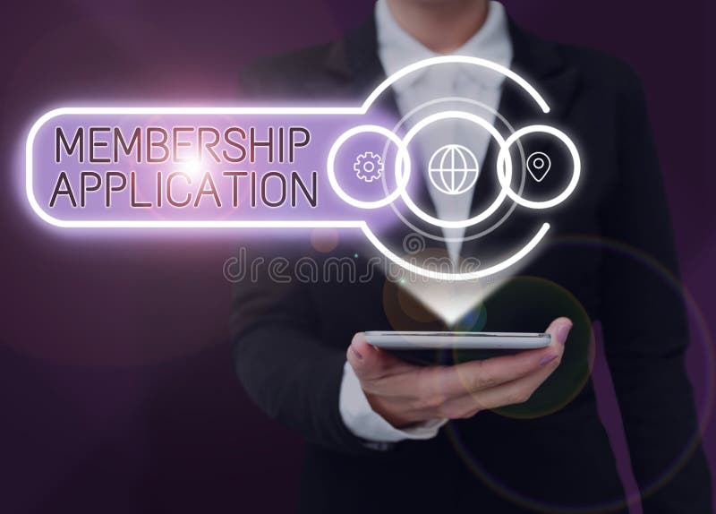 Writing displaying text Membership Application. Concept meaning Gateway to any organization to check if Eligible stock photography