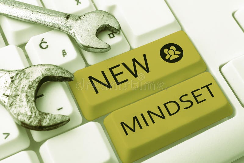 Handwriting text New Mindset. Internet Concept freshly madeup thoughts and beliefs shaping a person s is mind. Writing displaying text New Mindset, Business idea freshly madeup thoughts and beliefs shaping a person s is mind