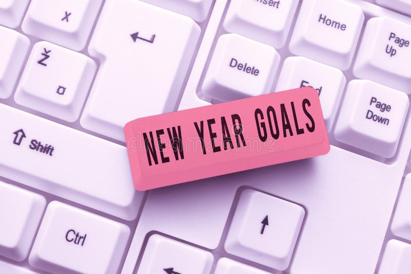 Writing Displaying Text New Year Goals. Concept Resolutions