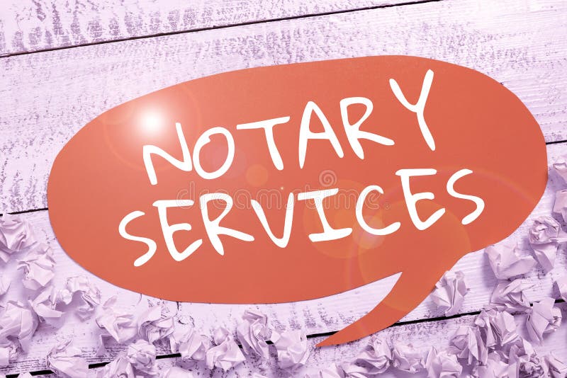 Writing Displaying Text Notary Services. Business Idea Services