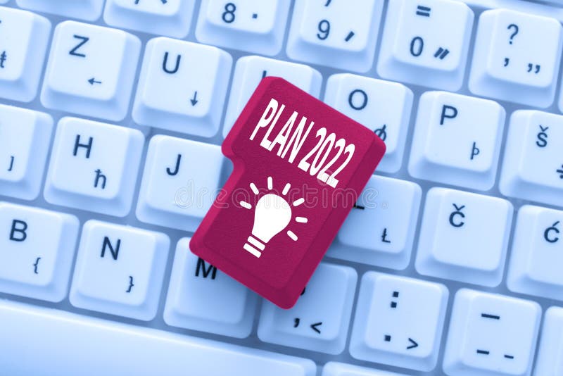 Writing displaying text Plan 2022. Business concept detailed proposal for doing or achieving something next year stock image