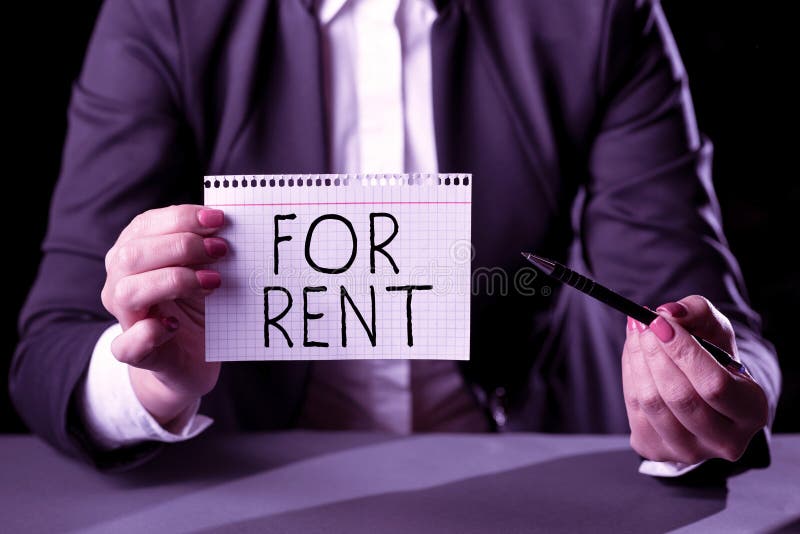 Writing displaying text For Rent. Business overview when you make property available for purchasing temporarily royalty free stock image