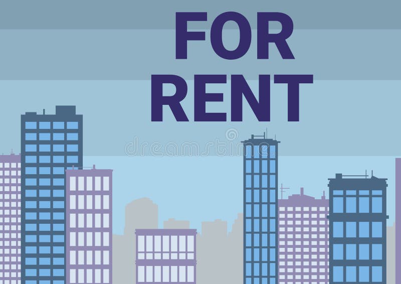 Writing displaying text For Rent. Word Written on when you make property available for purchasing temporarily Multiple vector illustration