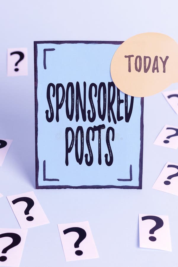 Writing displaying text Sponsored Posts. Business concept post that a business pays to distribute to a wider audiences royalty free stock images