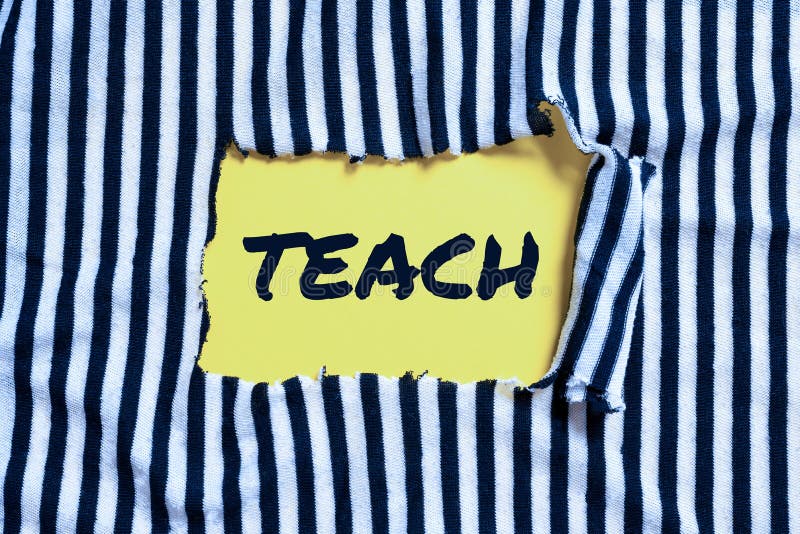 Writing displaying text Teach. Business idea impart knowledge or instruct someone as to how do something right stock photos