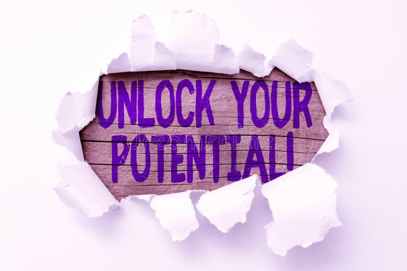 Writing Displaying Text Unlock Your Potential. Word Written on Release(09)