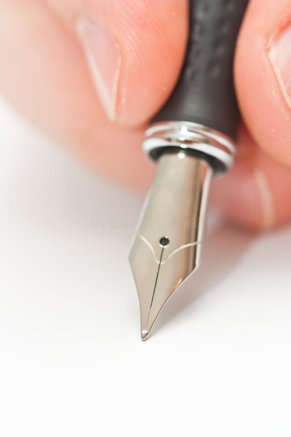Writing with a Fountain Pen Stock Image Image of fountain, held 23792293