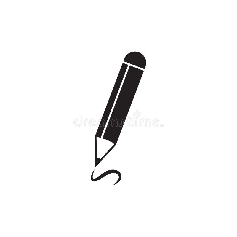 Writing icon, pencil icon, vector in flat design. royalty free illustration