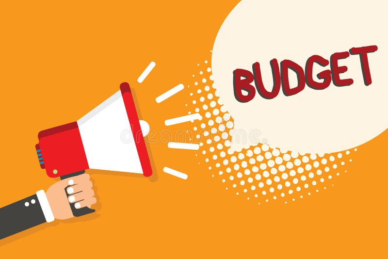 Writing note showing Budget. Business photo showcasing defined estimate of income and expenditure for set period of time vector illustration
