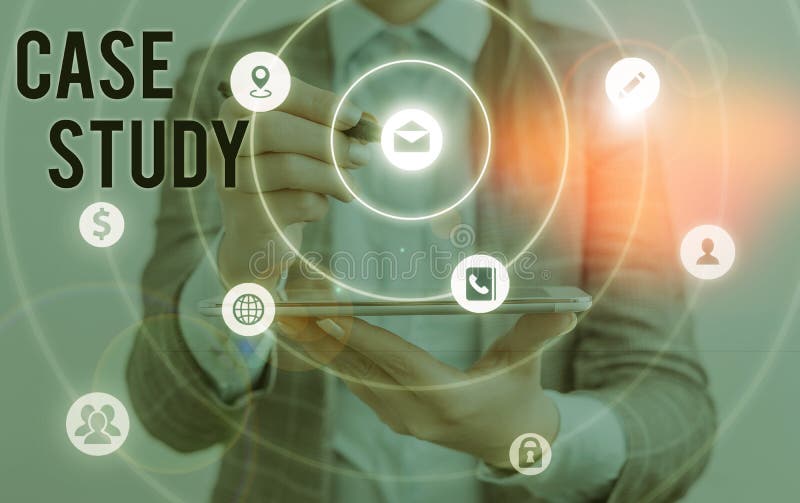 Writing note showing Case Study. Business photo showcasing analysis and a specific research design for examining a problem