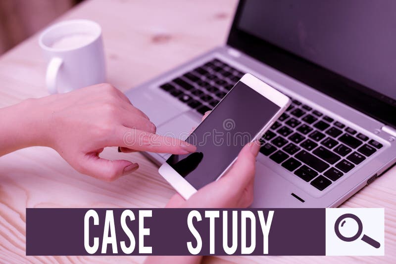 Writing note showing Case Study. Business photo showcasing analysis and a specific research design for examining a problem woman