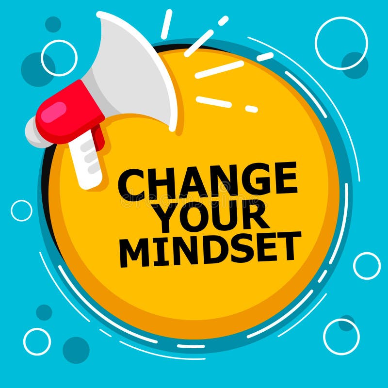 Writing note showing Change Your Mindset. Business photo showcasing replace your beliefs way of thinking mental path Speaker annou stock illustration