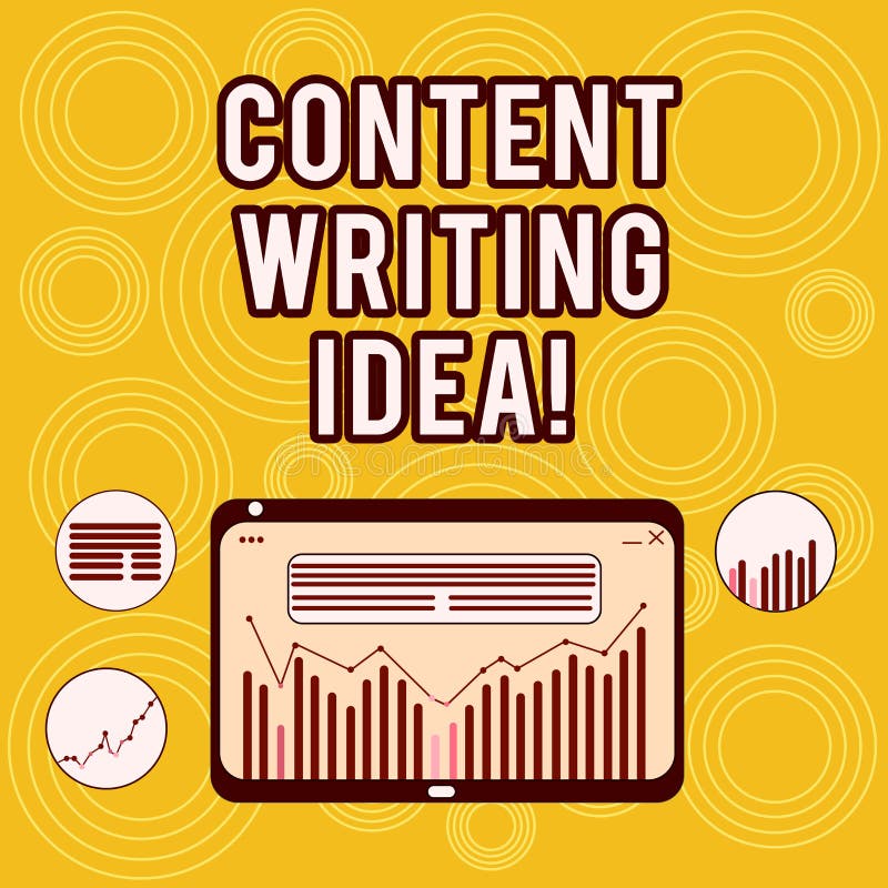 Writing note showing Content Writing Idea. Business photo showcasing Concepts on writing campaigns to promote product Digital stock illustration