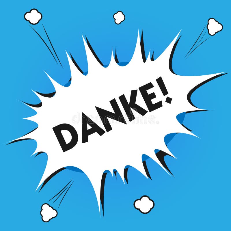 Writing note showing Danke. Business photo showcasing used as informal way of saying thank you in German language stock illustration