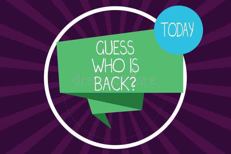 Handwriting text Guess Who Is Back. Concept meaning Game surprise