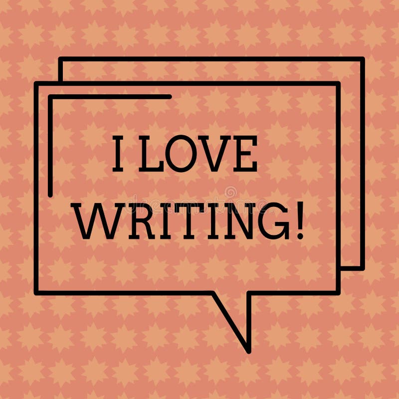 Writing note showing I Love Writing. Business photo showcasing Affection for creating novels journals inspirational royalty free illustration