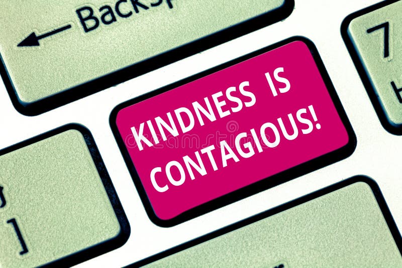 Writing note showing Kindness Is Contagious. Business photo showcasing it ignites the desire to reciprocate and pass it royalty free stock photos