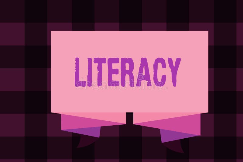 Writing note showing Literacy. Business photo showcasing ability to read and write competence or knowledge in specified royalty free illustration