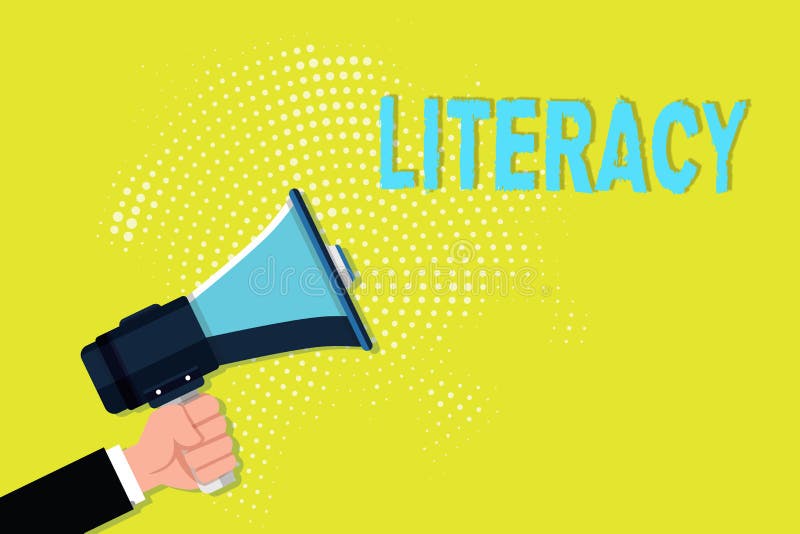 Writing note showing Literacy. Business photo showcasing ability to read and write competence or knowledge in specified vector illustration