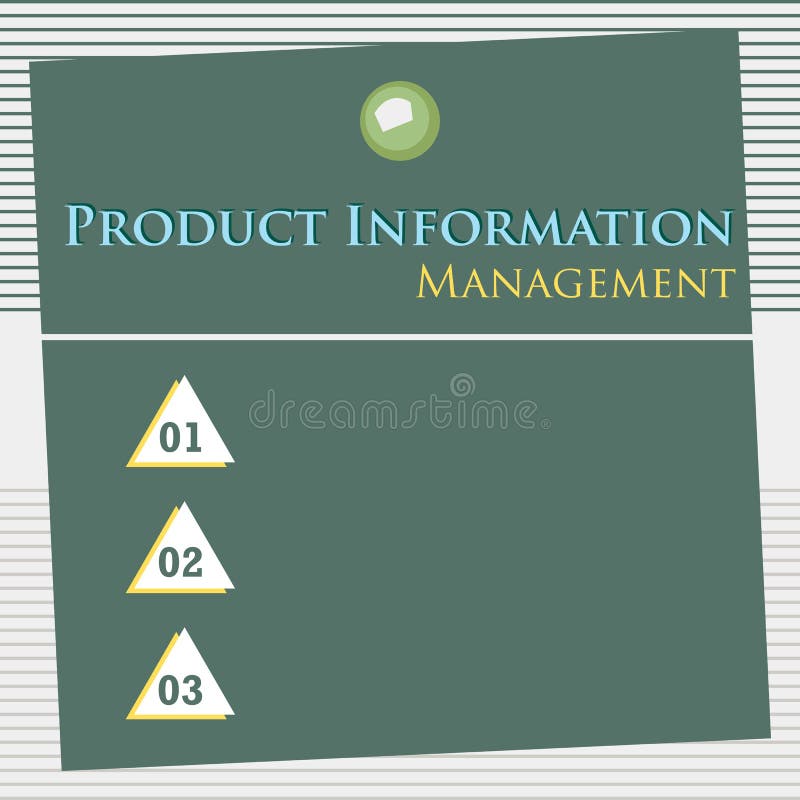 Writing note showing Product Information Management. Some example or factor about product information management. vector illustration