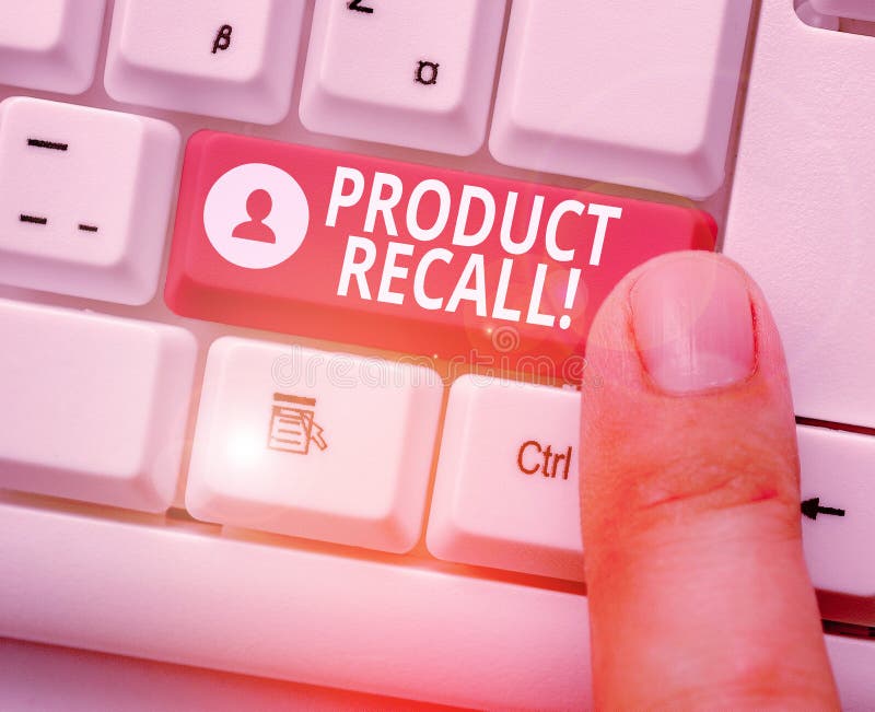 Writing note showing Product Recall. Business concept for process of retrieving potentially unsafe goods from consumers. Writing note showing Product Recall. Business concept for process of retrieving potentially unsafe goods from consumers