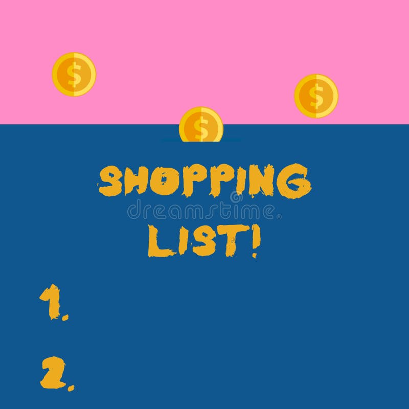 Writing note showing Shopping List. Business photo showcasing a list of items to be considered or purchases to be made vector illustration