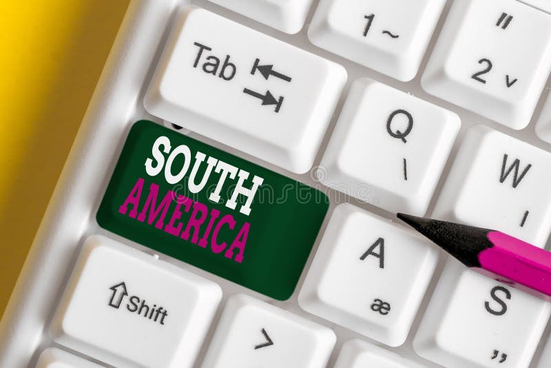Writing note showing South America. Business photo showcasing Continent in Western Hemisphere Latinos known for. Writing note showing South America. Business stock photo Writing note showing South America. Business photo showcasing Continent in Western Hemisphere Latinos known for. Writing note showing South America. Business stock photo