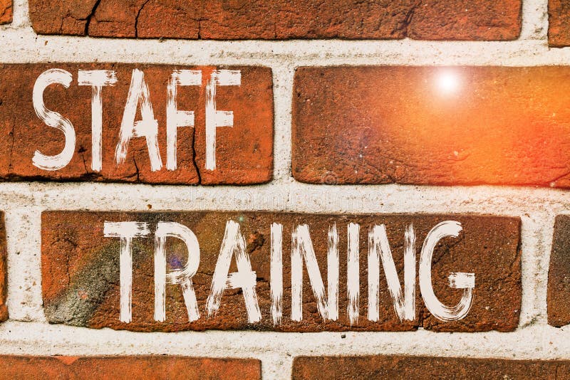Writing Note Showing Staff Training. Business Photo Showcasing Program